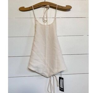 Nasty Gal Off White Drawstring‎ Halter Top NWT - 2